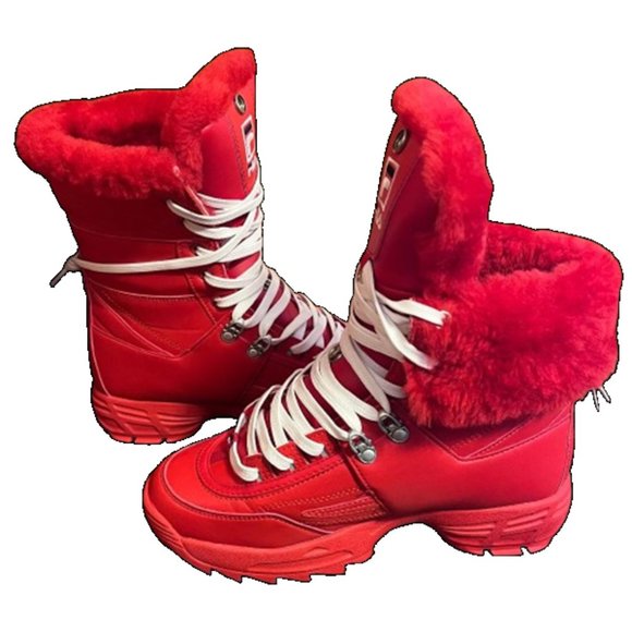 Fila Disruptor Red Leather Boot - Picture 2 of 8